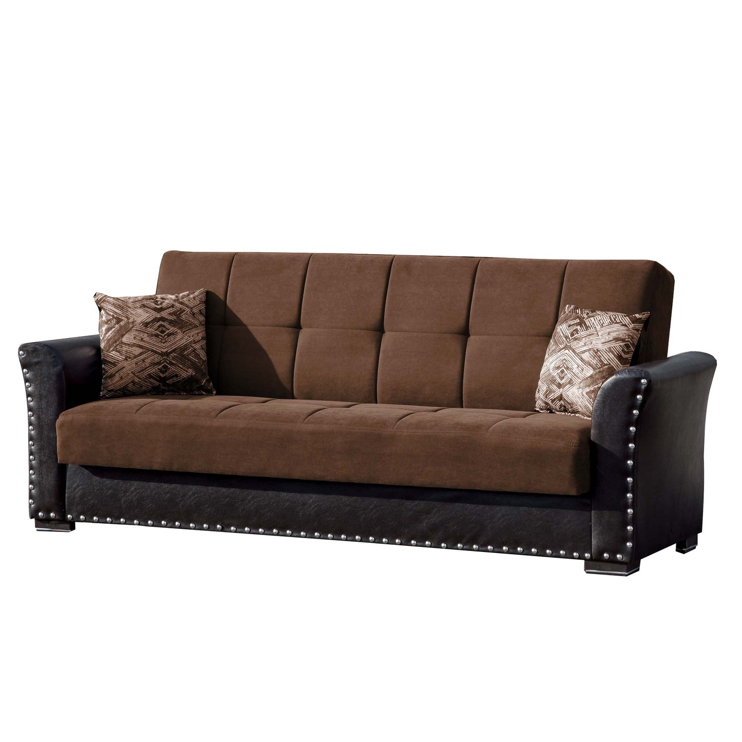 Diva Upholstered Convertible Sofabed with Storage Brown