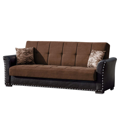 Diva Upholstered Convertible Sofabed with Storage Brown