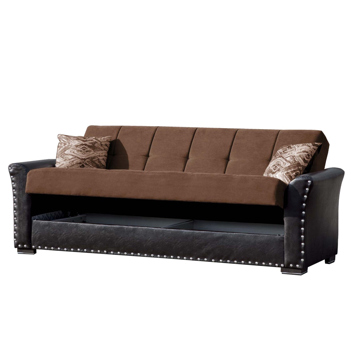 Diva Upholstered Convertible Sofabed with Storage Brown