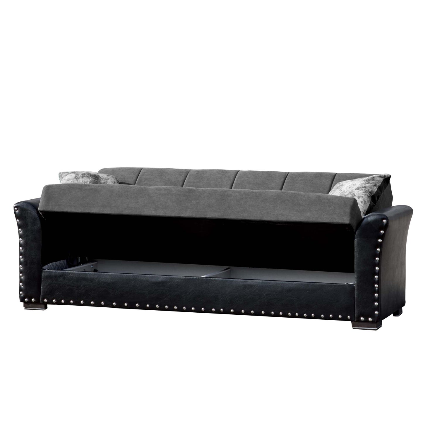 Diva Upholstered Convertible Sofabed with Storage Grey