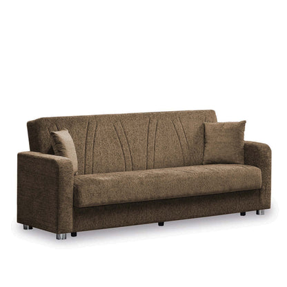 Elegance Upholstered Convertible Sofabed with Storage Beige