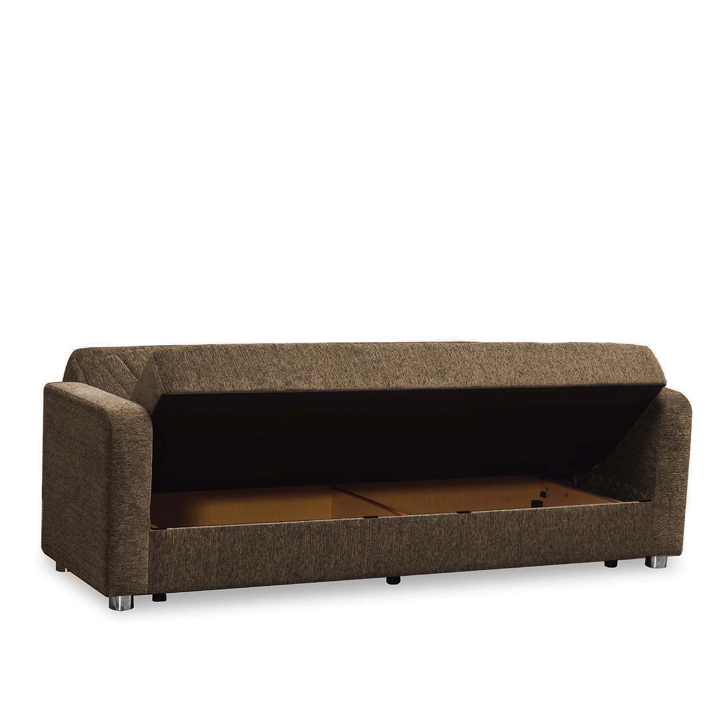 Elegance Upholstered Convertible Sofabed with Storage Beige