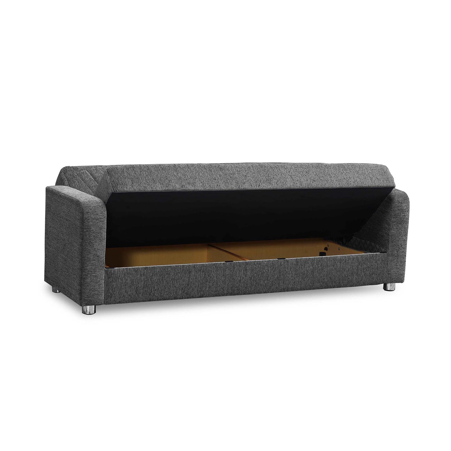 Elegance Upholstered Convertible Sofabed with Storage Grey