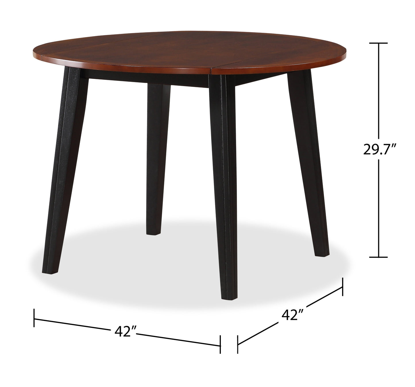 Evant Round Drop-Leaf Dining Table - Black