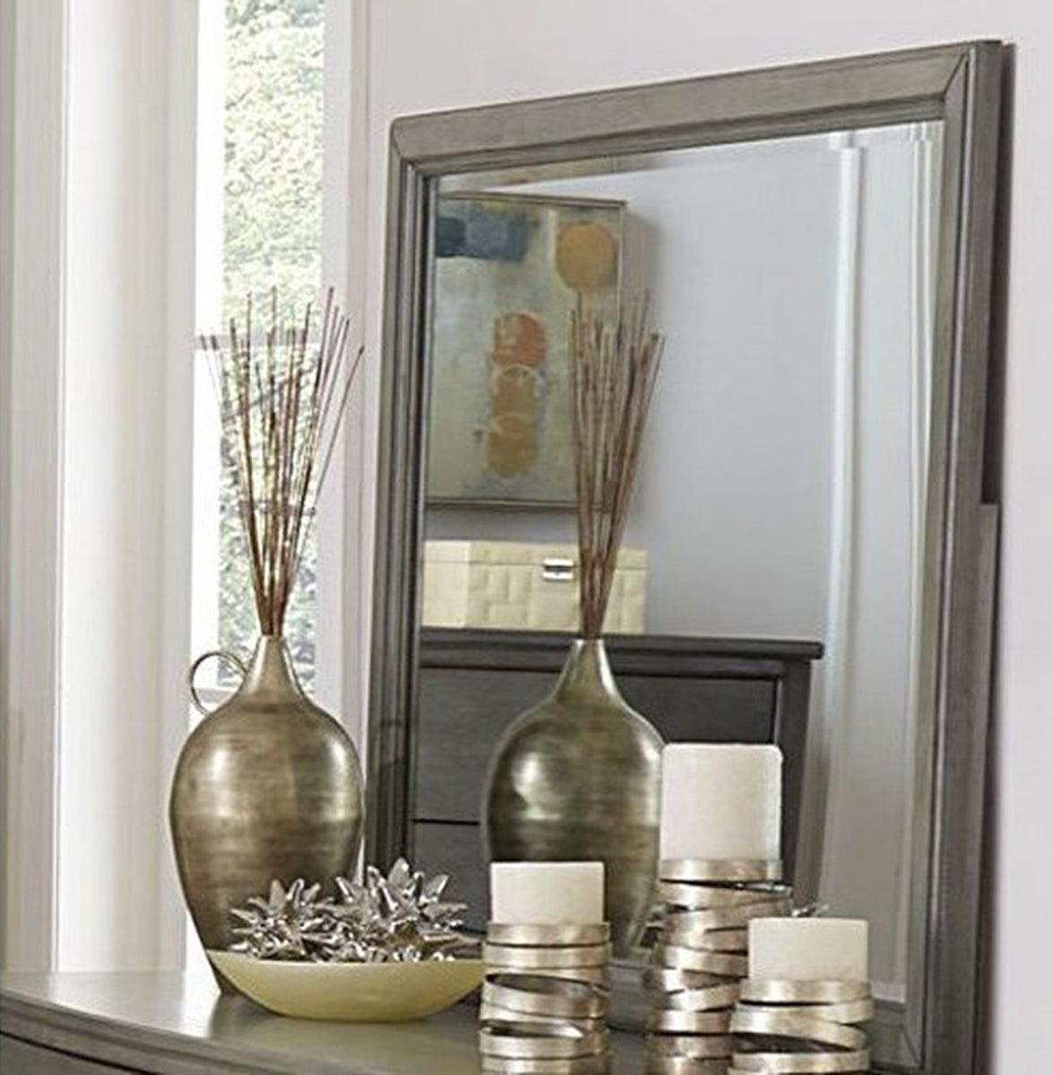 Homelegance Cotterill Mirror in Gray 1730GY-6 image