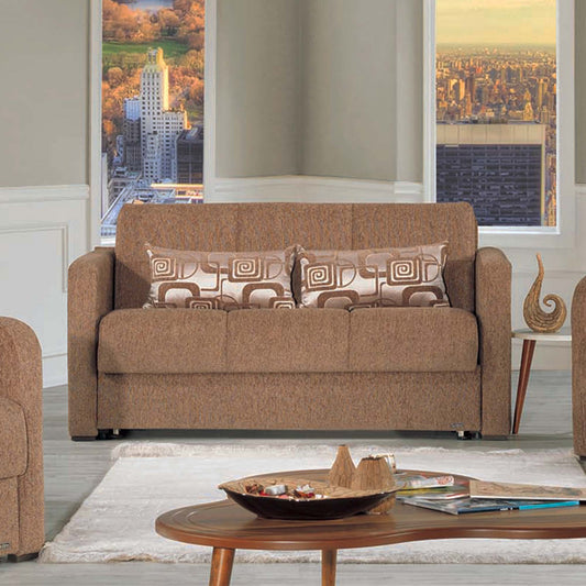 Ferra Fashion Upholstered Convertible Sofabed with Storage Brown