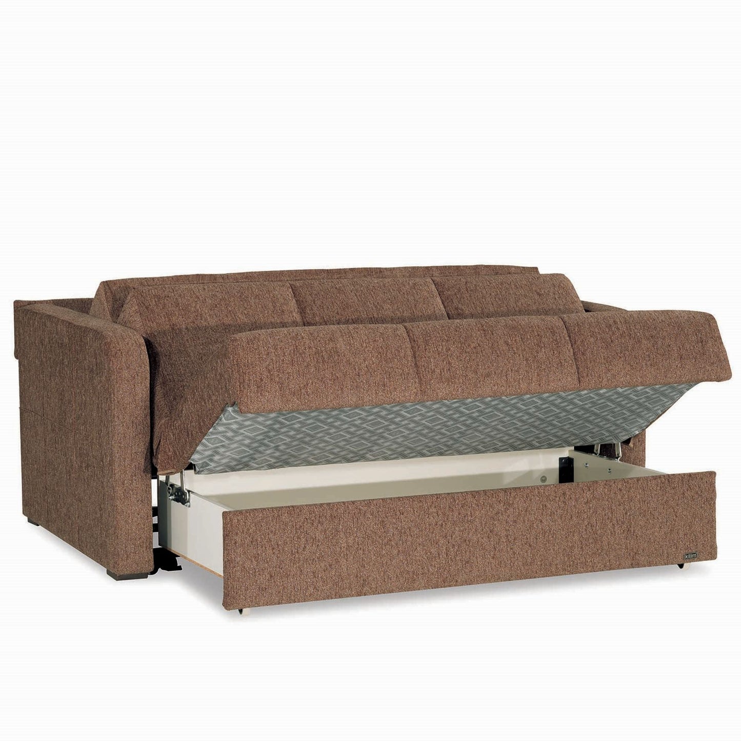 Ferra Fashion Upholstered Convertible Sofabed with Storage Brown