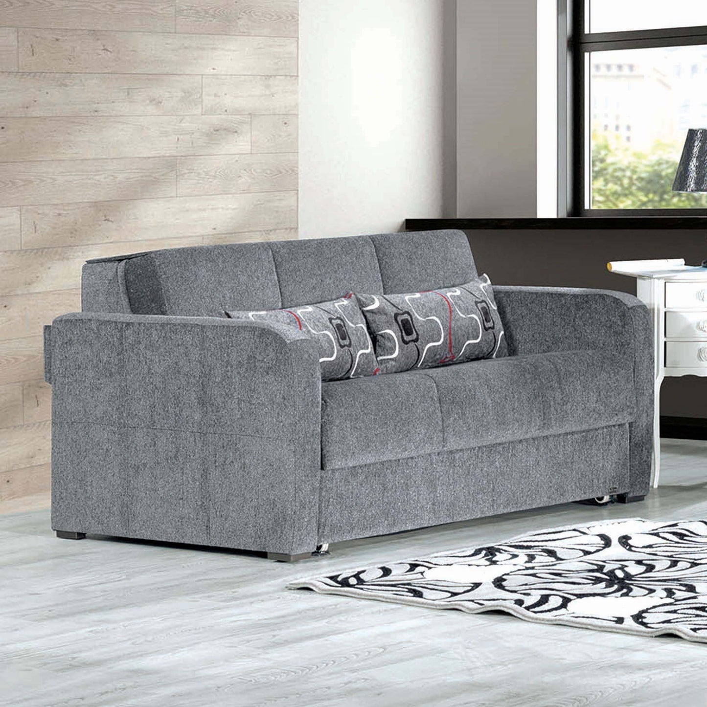 Ferra Fashion Upholstered Convertible Sofabed with Storage Grey