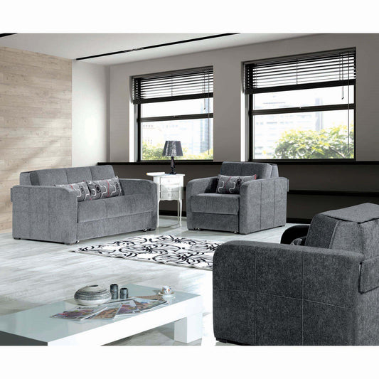 Ferra Fashion Upholstered Convertible Sofabed with Storage Grey