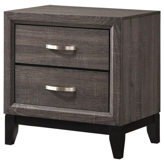 Crown Mark Akerson 2 Drawer Nightstand in Grey image