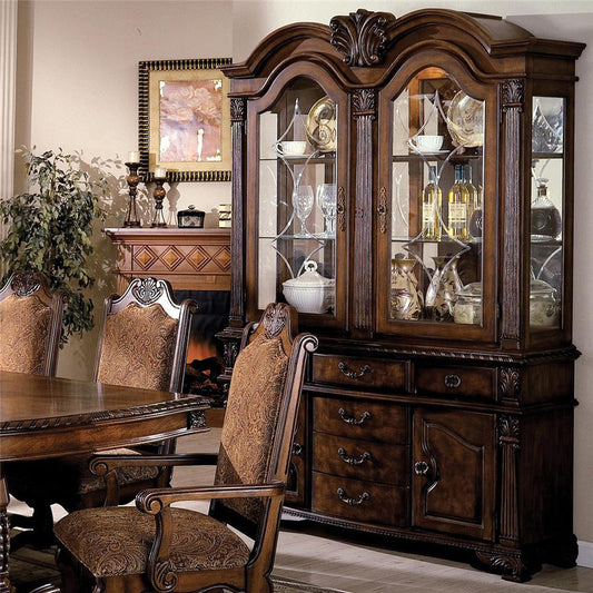 Crown Mark Neo Renaissance Buffet with Hutch in Warm Brown image