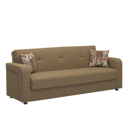 Harmony Upholstered Convertible Sofabed with Storage Brown