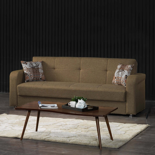 Harmony Upholstered Convertible Sofabed with Storage Brown