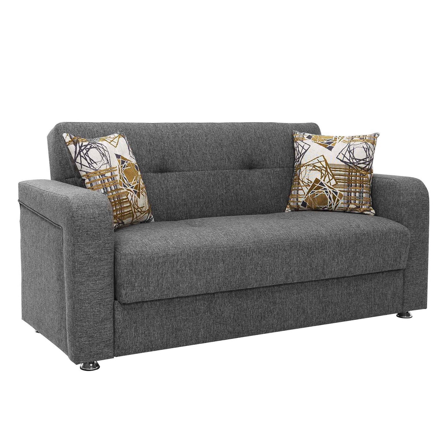 Harmony Upholstered Convertible Sofabed with Storage Grey