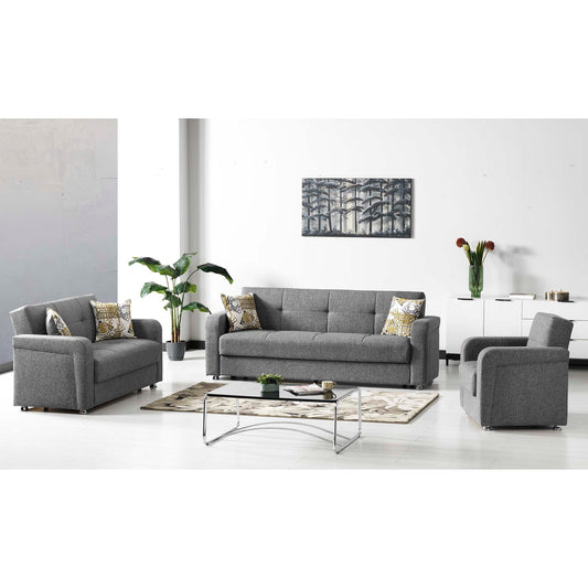 Harmony Upholstered Convertible Sofabed with Storage Grey