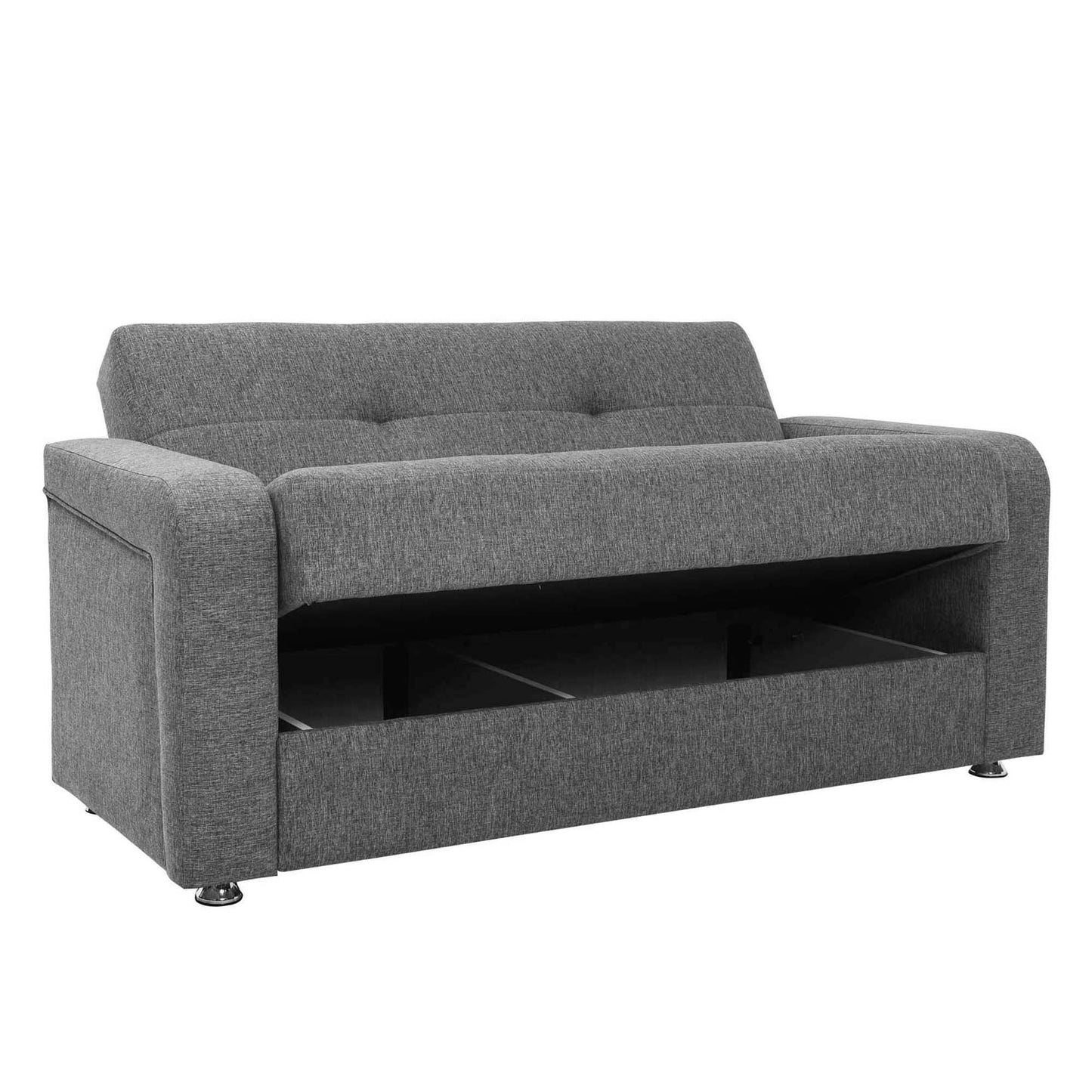 Harmony Upholstered Convertible Sofabed with Storage Grey