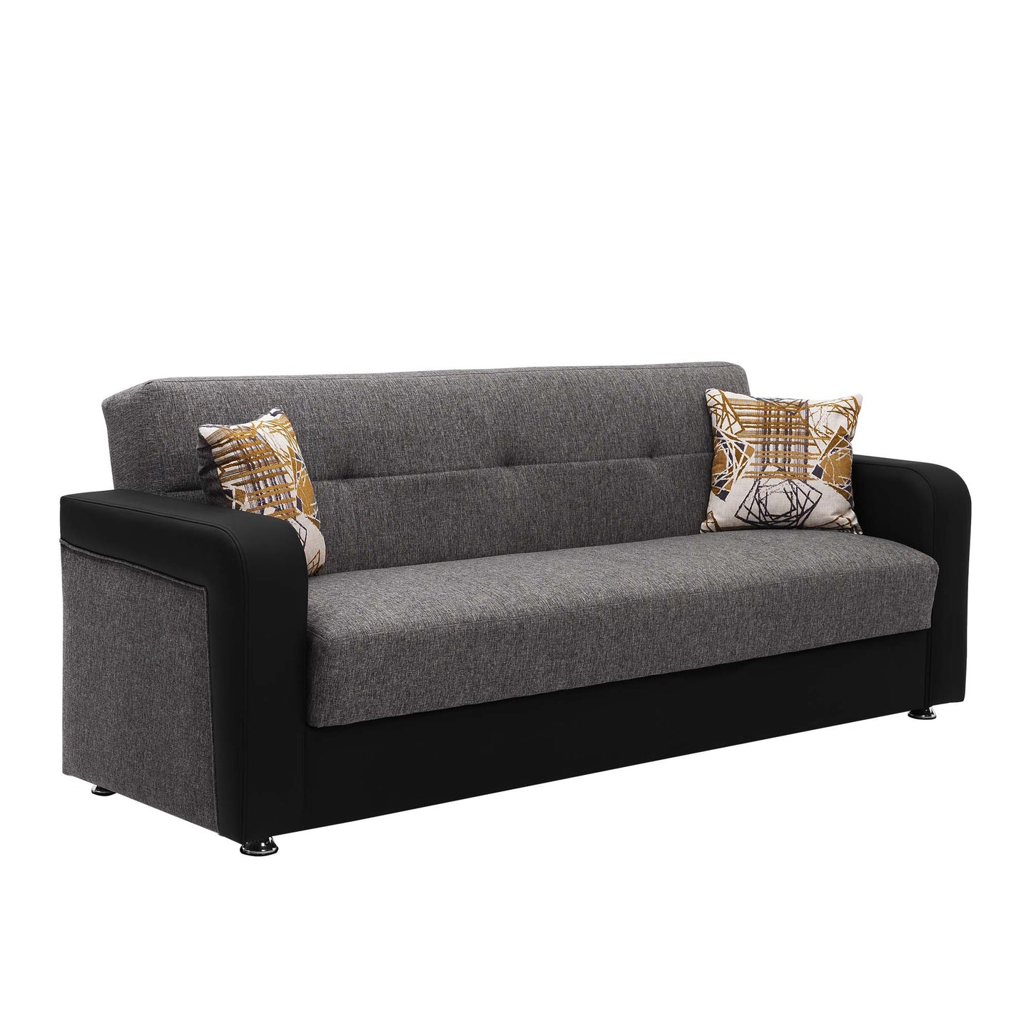 Harmony Upholstered Convertible Sofabed with Storage Grey-PU