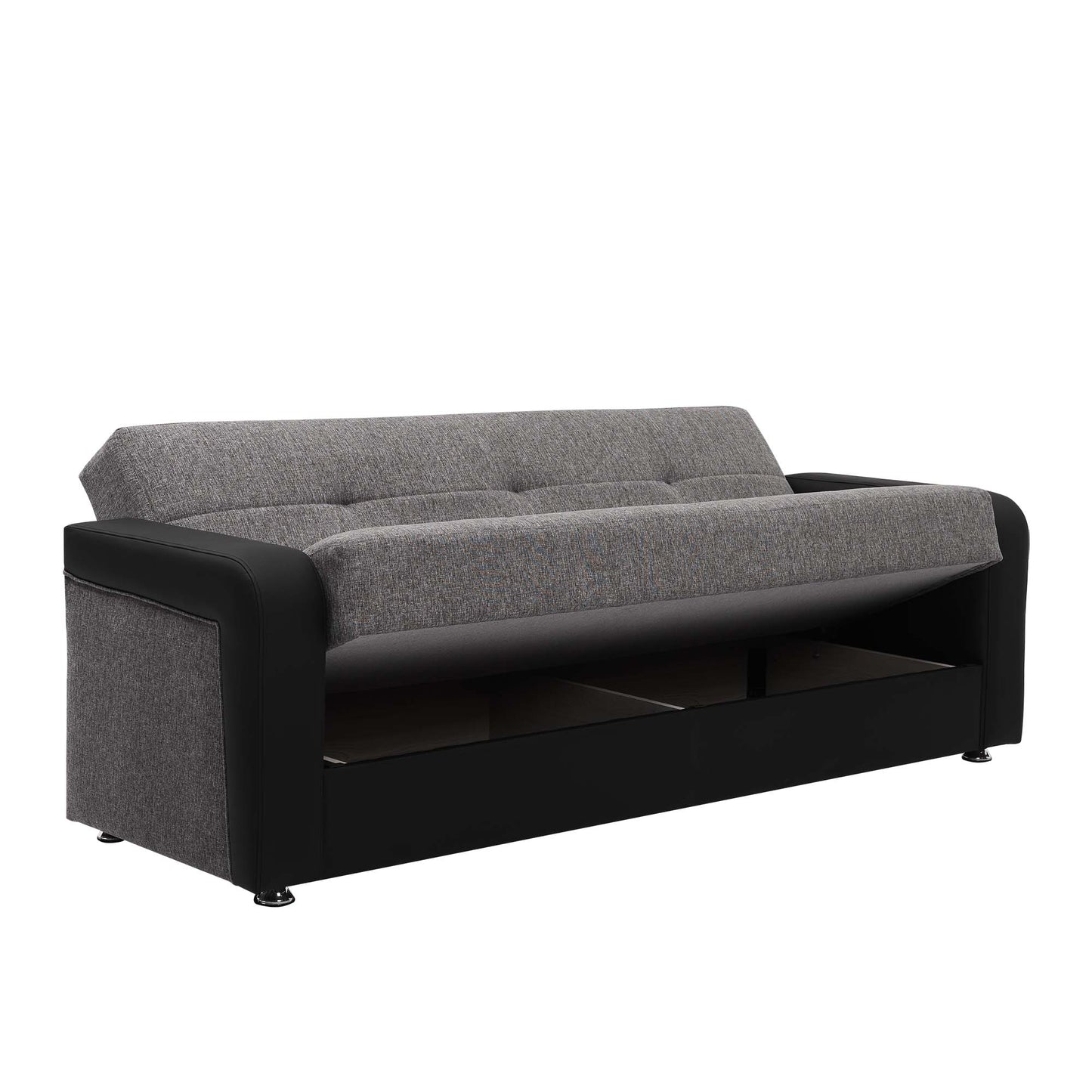 Harmony Upholstered Convertible Sofabed with Storage Grey-PU