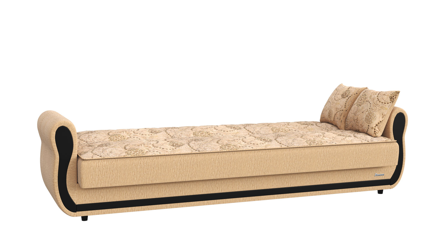 Havana Upholstered Convertible Sofabed with Storage Beige