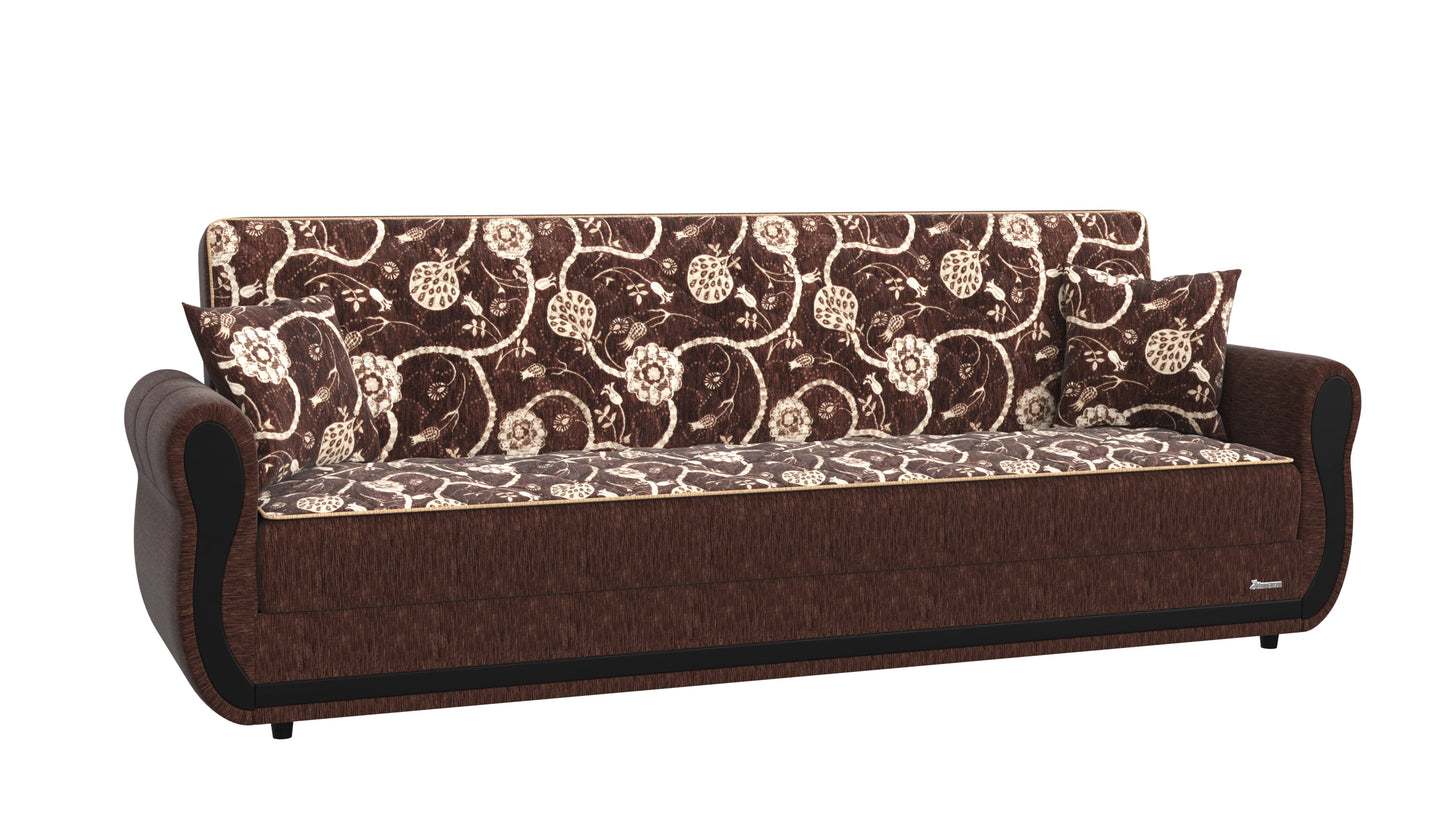 Havana Upholstered Convertible Sofabed with Storage Brown