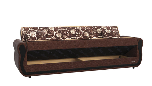 Havana Upholstered Convertible Sofabed with Storage Brown