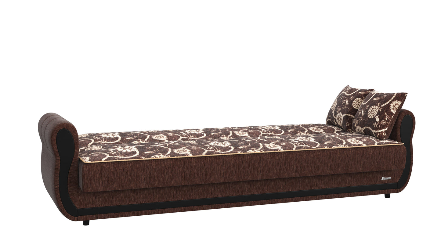 Havana Upholstered Convertible Sofabed with Storage Brown