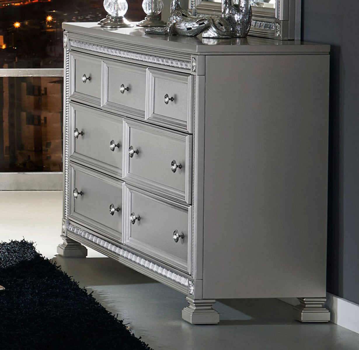 Homelegance Bevelle 7 Drawer Dresser in Silver 1958-5 image