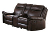 Homelegance Furniture Aram Double Glider Reclining Loveseat in Brown 8206BRW-2 image