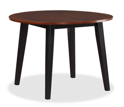 Evant Round Drop-Leaf Dining Table - Black