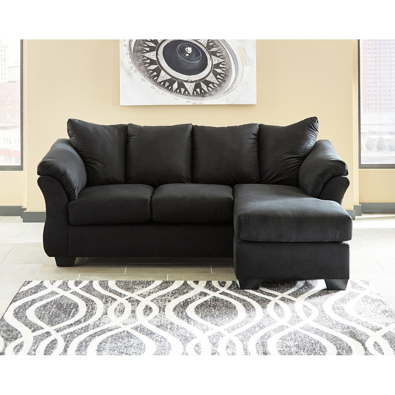 Darcy Sofa Chaise - Black