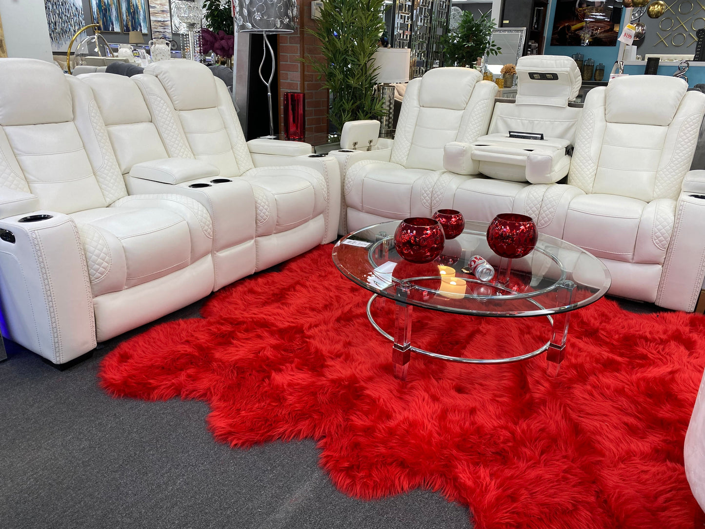 Set Sofa & Love White 370