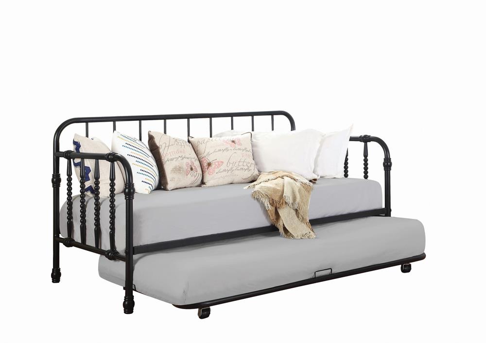 Marina Black Twin Metal Daybed with Trundle