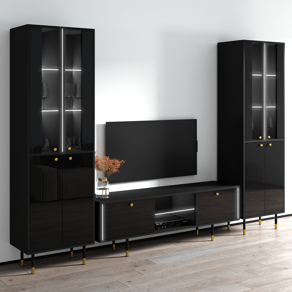 Cristal 01TV-BK-BK Entertainment Center