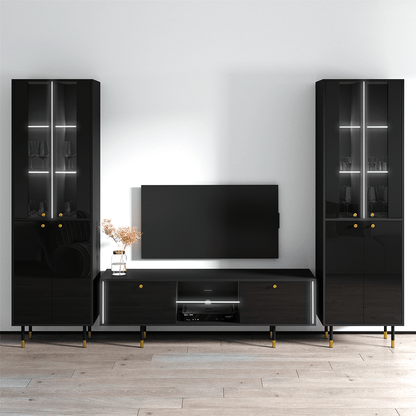 Cristal 01TV-BK-BK Entertainment Center - Meble Furniture