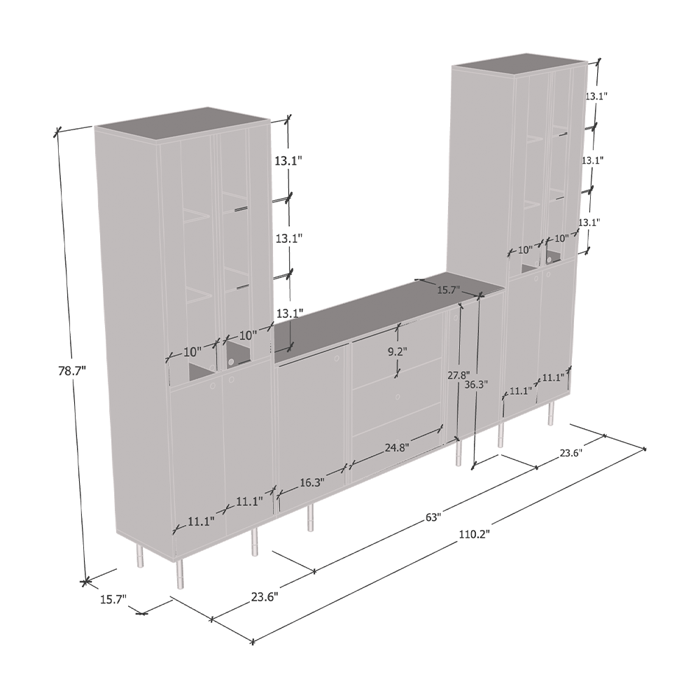 Cristal SB-BK-BK Entertainment Center