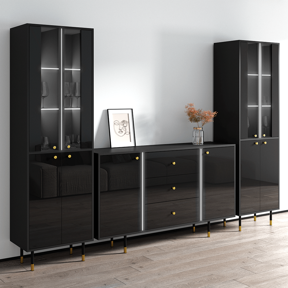 Cristal SB-BK-BK Entertainment Center