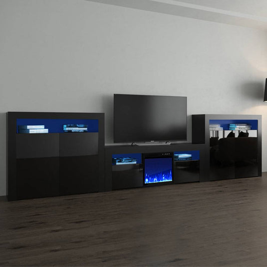 Milano Set 145EF-2D-2D Electric Fireplace Entertainment Center - Meble Furniture