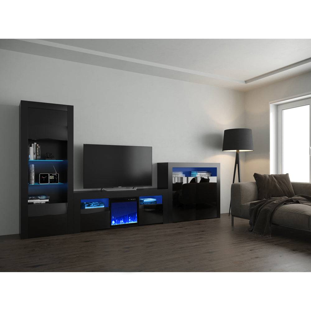 Milano 145EF-BK-2D Fireplace Entertainment Center