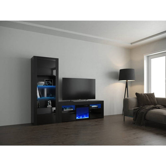 Milano 145EF-BK Fireplace Entertainment Center