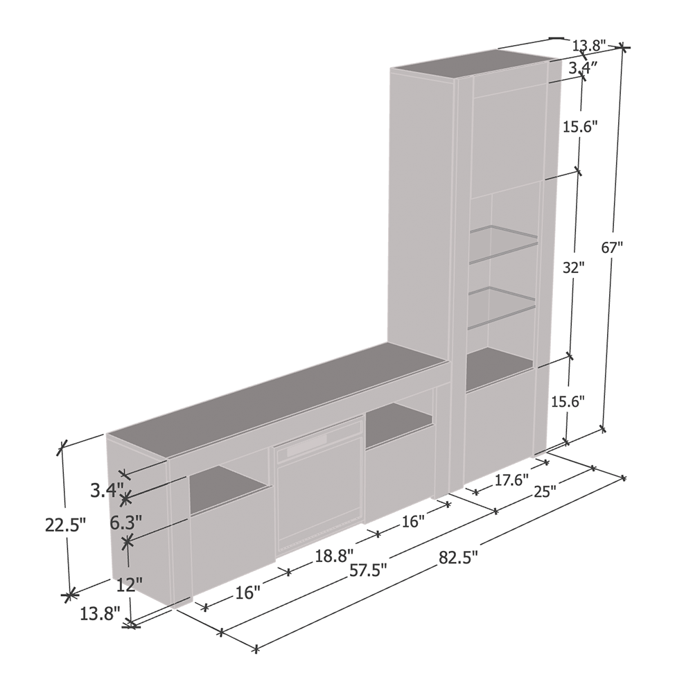 Milano 145EF-BK Fireplace Entertainment Center