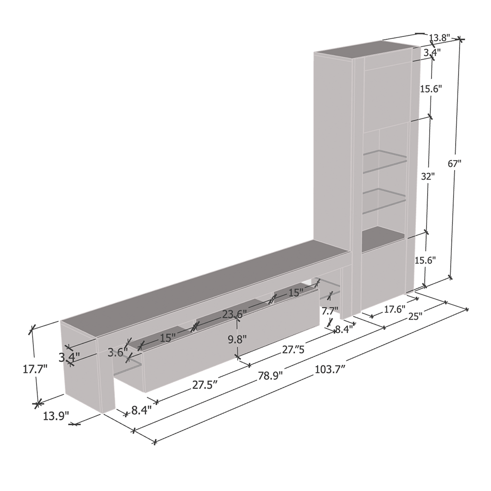 Milano 200-BK Entertainment Center