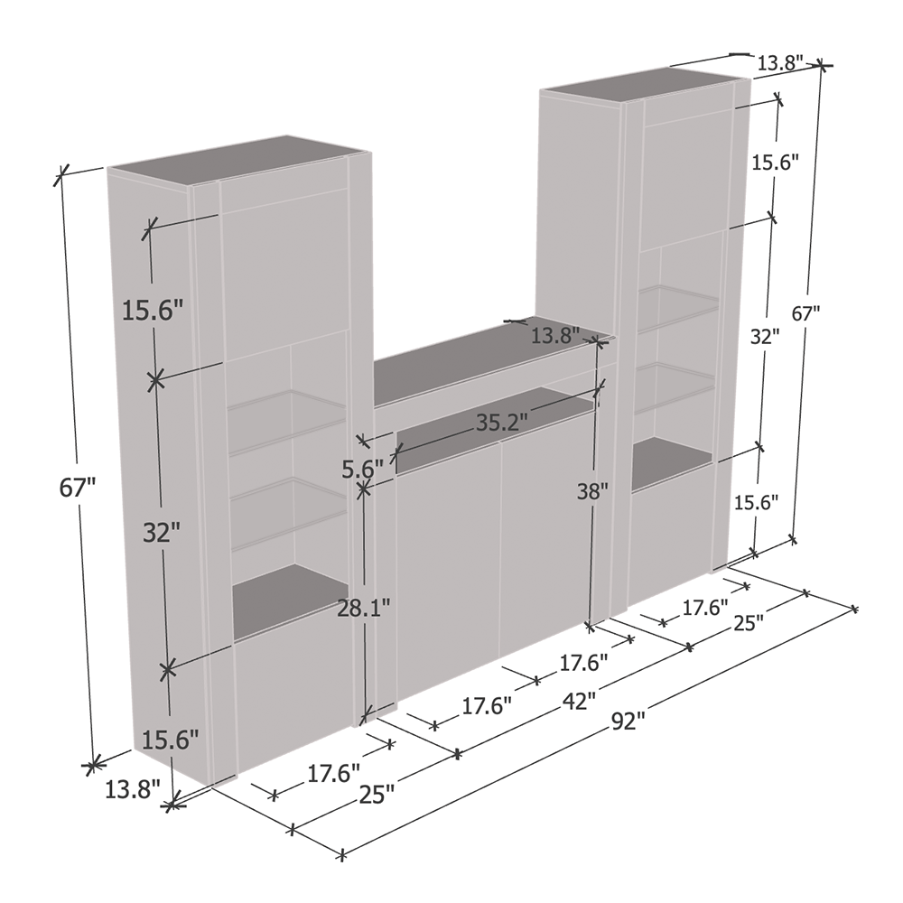 Milano 2D-BK-BK Entertainment Center