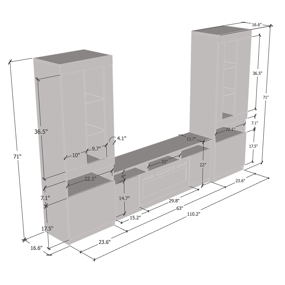 Reno BL05 Fireplace Entertainment Center