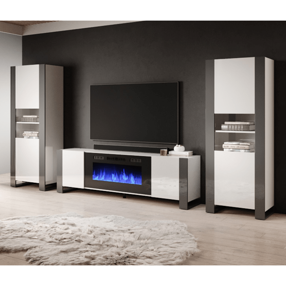 Woody BL-EF Electric Fireplace Entertainment Center - Meble Furniture