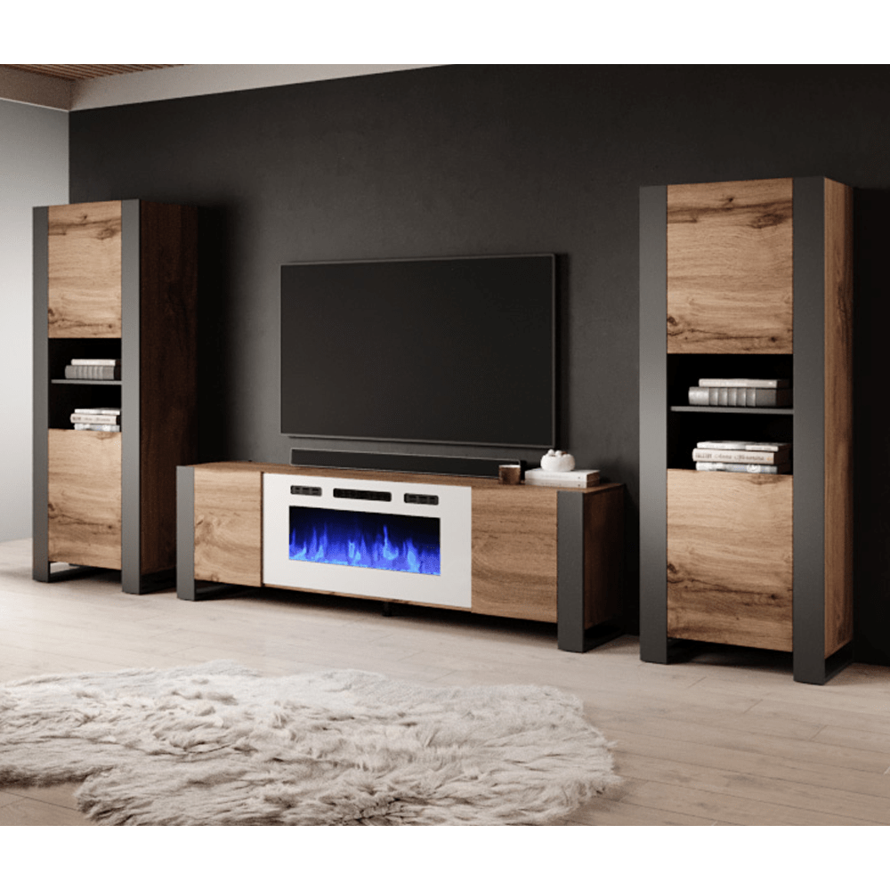 Woody WH-EF Electric Fireplace Entertainment Center - Meble Furniture