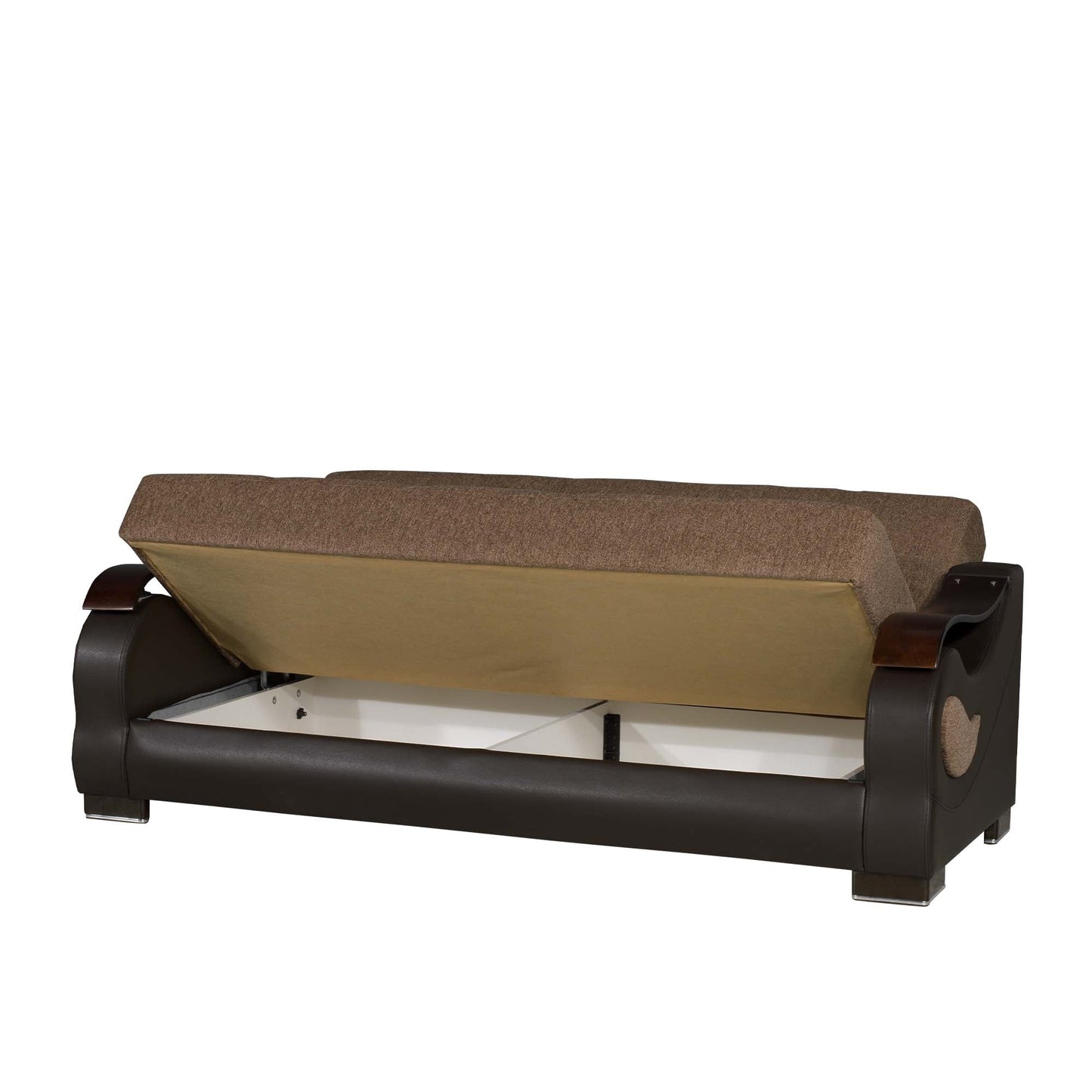 Metroplex Upholstered Convertible Sofabed with Storage Brown