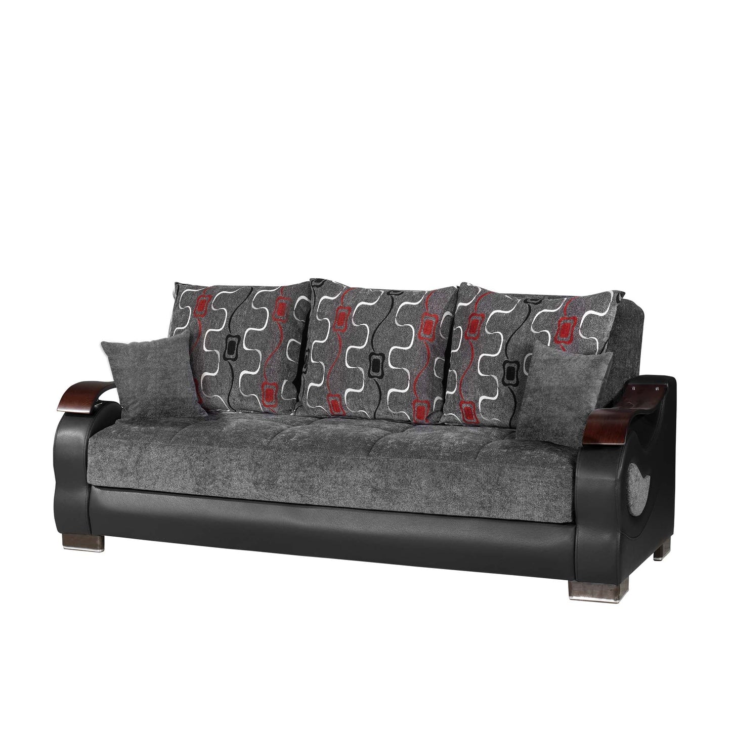 Metroplex Upholstered Convertible Sofabed with Storage Grey