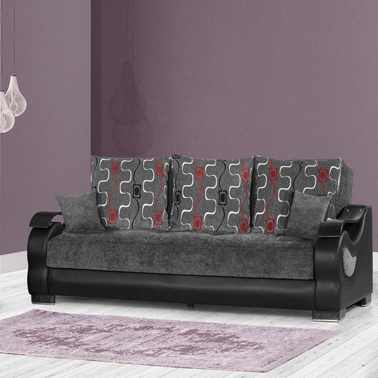 Metroplex Upholstered Convertible Sofabed with Storage Grey