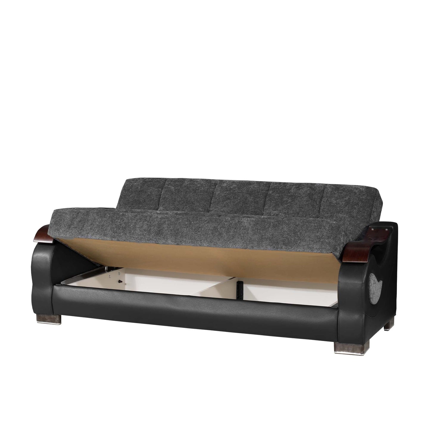 Metroplex Upholstered Convertible Sofabed with Storage Grey