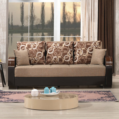 Mobimax Upholstered Convertible Sofabed with Storage Brown